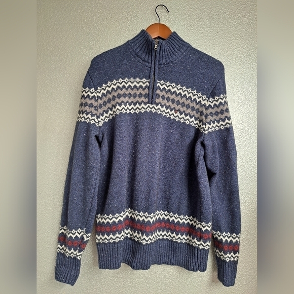 Tommy Hilfiger Fair Isle Pull Over Wool Blend Sweater - Picture 1 of 6